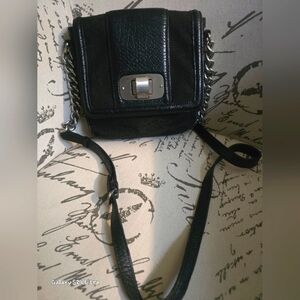 DKNY Black Shoulder Messenger Mini Handbag Metal Shoulder Strap EUC